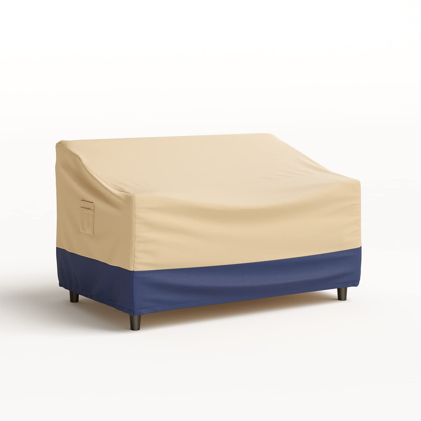 Housse de causeuse Tangkula pour patio, housse de canapé profond d'extérieur imperméable 2 places avec poignée rembourrée et sangles à clic